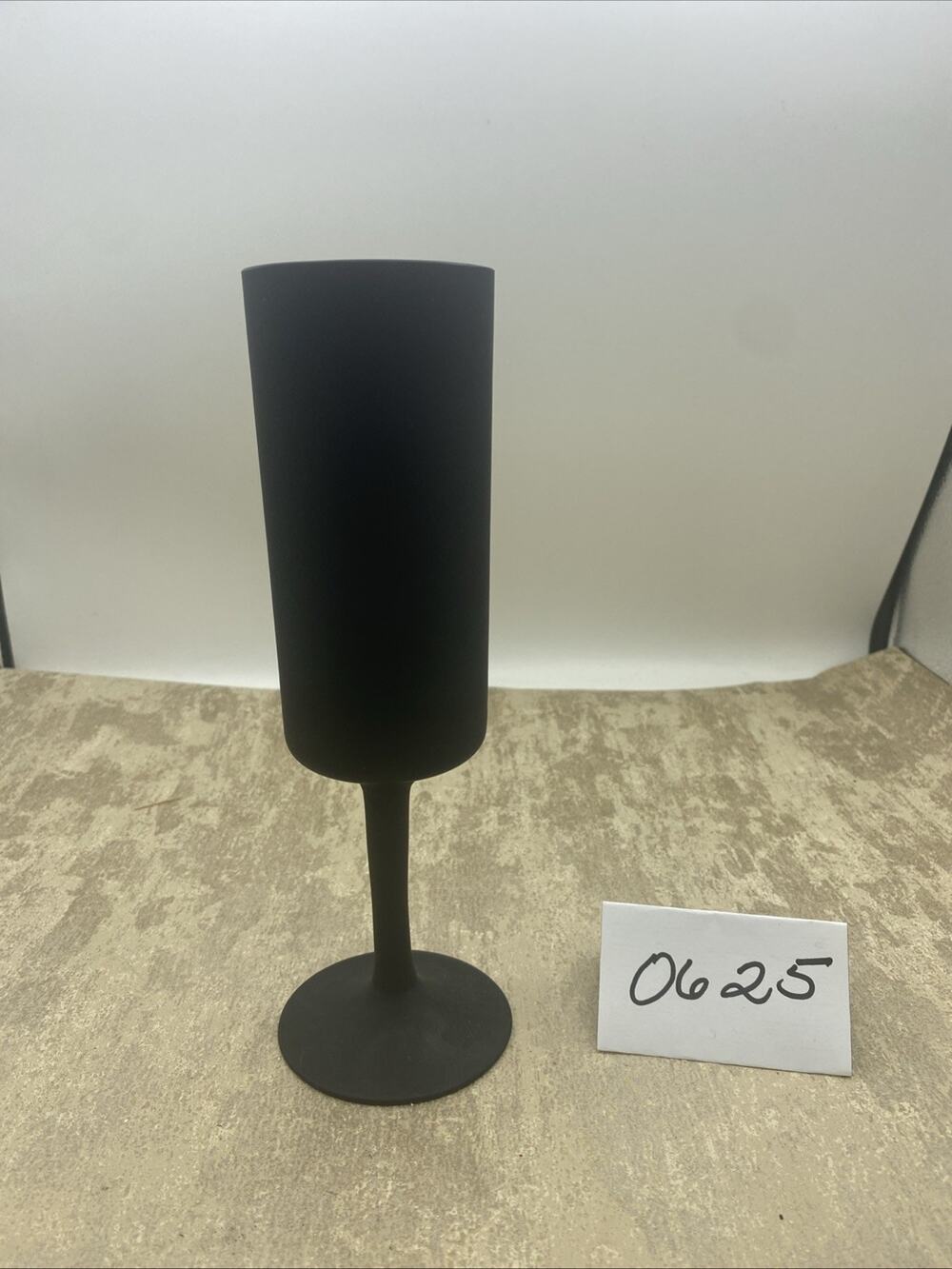 Italy Carlo Moretti Matte Black /Satinato Fluted Champagne Glass 8.5” Tall